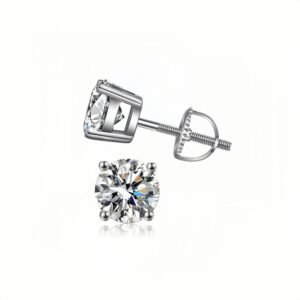 Round Solitaire Ear Studs