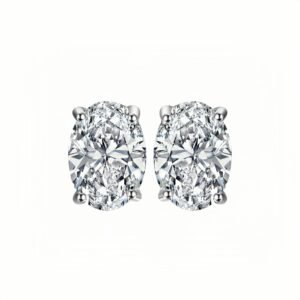 Oval Solitaire Ear Studs