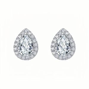 Pear Halo Ear Studs